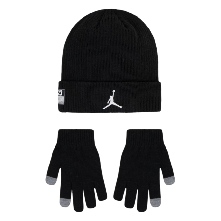 Jordan Kids JDB 23 Jersey Beanie and Gloves 2Piece Set "Black-Gym Red"