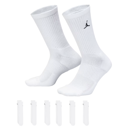 Jordan Kids JDB Everyday Essentials Crew 6 PPack Socks "White"