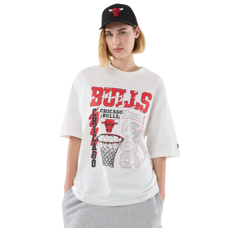 New Era NBA BB Chicago Bulls Script Graphic Oversized T-Shirt "White "