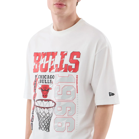 New Era NBA BB Chicago Bulls Script Graphic Oversized T-Shirt "White "