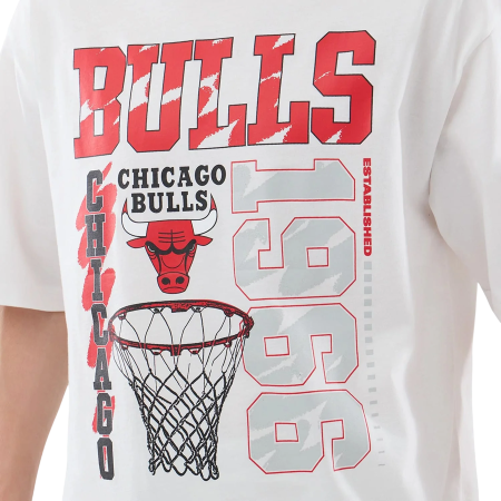 New Era NBA BB Chicago Bulls Script Graphic Oversized T-Shirt "White "