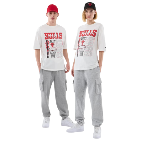 New Era NBA BB Chicago Bulls Script Graphic Oversized T-Shirt "White "