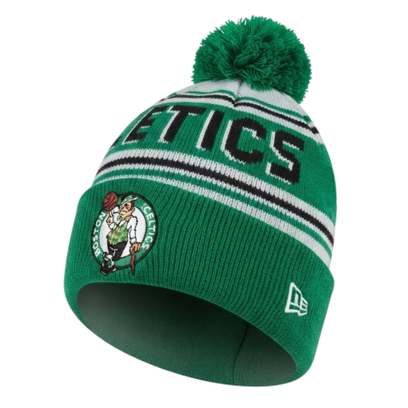 New Era NBA Boston Celtics Knit EG Wordmark Beanie Pom-pom