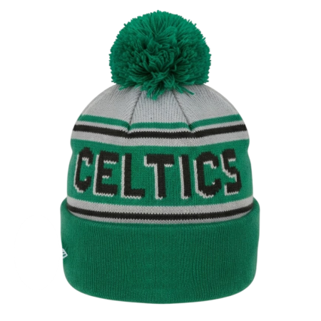 New Era NBA Boston Celtics Knit EG Wordmark Beanie Pom-pom