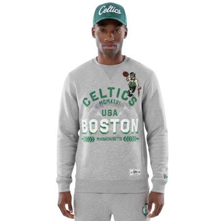 New Era NBA Boston Celtics Varsity Crew Neck Sweatshirt "Heather Gray"