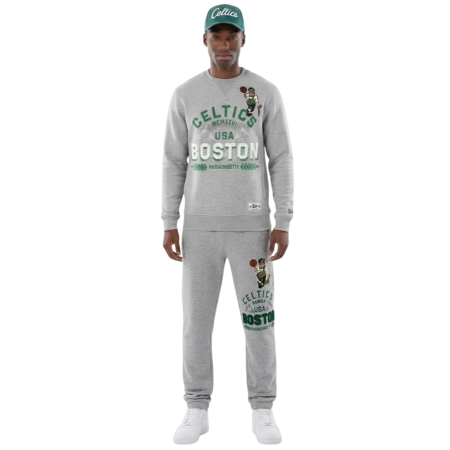 New Era NBA Boston Celtics Varsity Crew Neck Sweatshirt "Heather Gray"