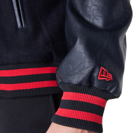 New era NBA Chicago Bulls Patch Varsity Jacket "Black"