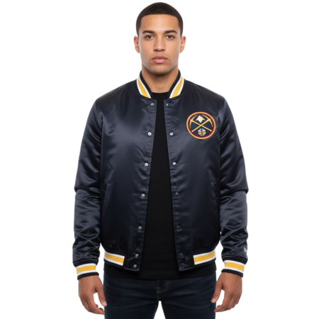 New Era NBA Denver Nuggets Embroidered Logo Bomber Jacket "Navy"