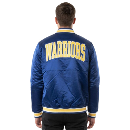 New Era NBA Golden State Warriors Embroidered Logo Bomber Jacket "Blue"
