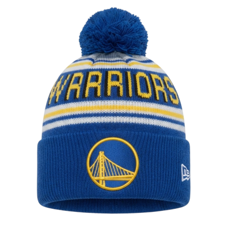 New Era NBA Golden State Warriors Knit EG Wordmark Beanie Pom-pom