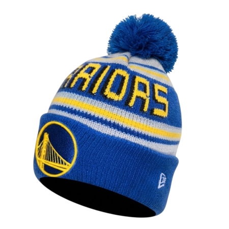 New Era NBA Golden State Warriors Knit EG Wordmark Beanie Pom-pom