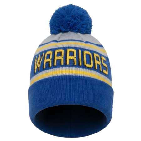 New Era NBA Golden State Warriors Knit EG Wordmark Beanie Pom-pom
