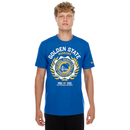 New Era NBA Golden State Warriors Laurel Crest Flocking T-shirt "Blue"
