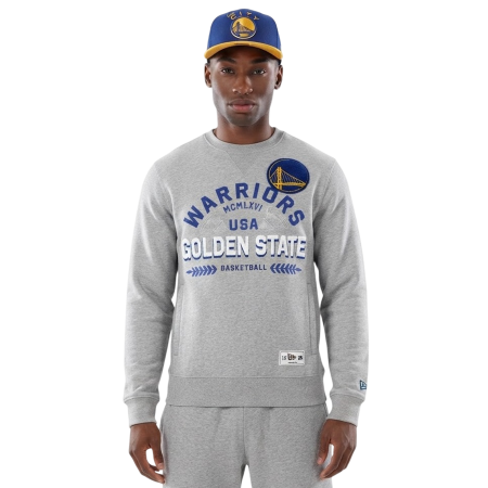 New Era NBA Golden State Warriors Varsity Crew Neck Sweatshirt "Heather Gray"