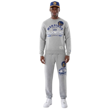 New Era NBA Golden State Warriors Varsity Crew Neck Sweatshirt "Heather Gray"