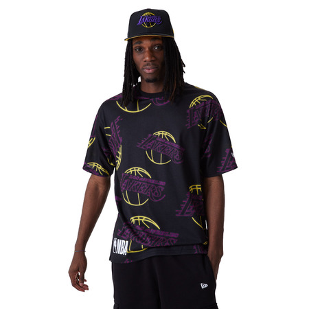 Neu Era NBA L.A. Lakers AOP Logo Neon Tee