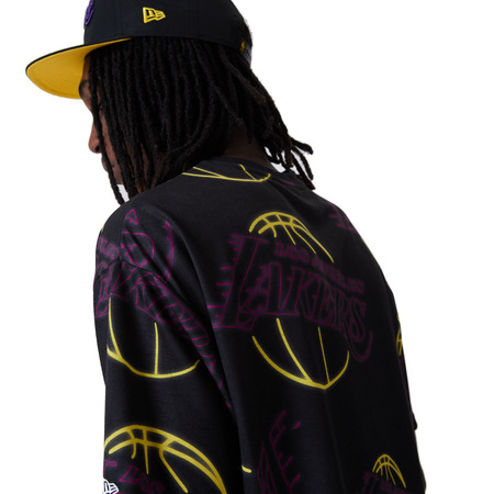 Neu Era NBA L.A. Lakers AOP Logo Neon Tee