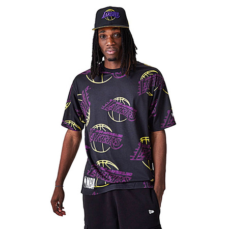 Neu Era NBA L.A. Lakers AOP Logo Neon Tee