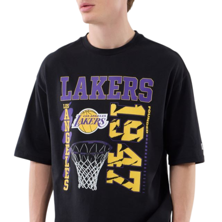 New Era NBA L.A Lakers Basketball Graphic Oversize Tee "Black"