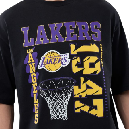 New Era NBA L.A Lakers Basketball Graphic Oversize Tee "Black"