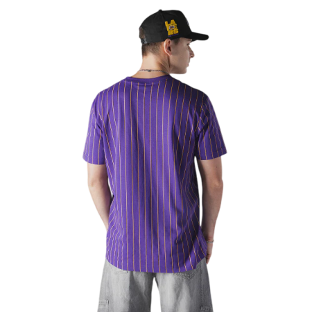 New Era NBA L.A Lakers Throwback H1 Pinstriped SS Tee