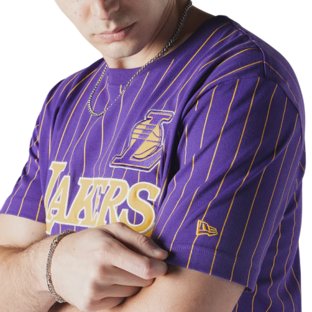 New Era NBA L.A Lakers Throwback H1 Pinstriped SS Tee