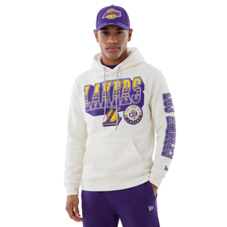 New Era NBA L.A Lakers The West Classic Graphic Pullover Hoodie "Off-White"