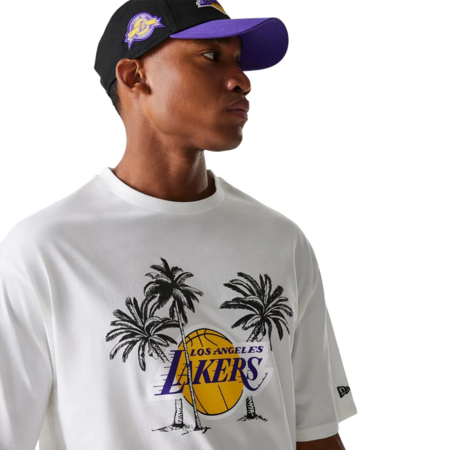 New Era NBA LA Lakers Palm Tree Open Oversized T-Shirt