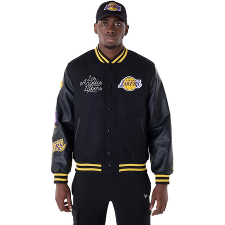 Neue Ära NBA LA Lakers Patch Varsity Jacket "Black"
