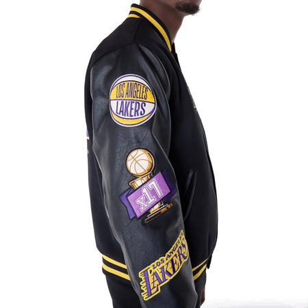 Neue Ära NBA LA Lakers Patch Varsity Jacket "Black"