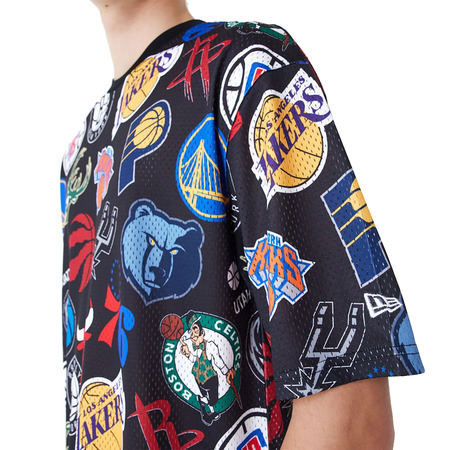 Neues Era NBA Logo Team Alle Over Print Mesh Oversized T-Shirt