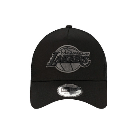 Neu Era NBA Los Angeles Lakers Schwarz auf Schwarz 9FORTY A-Frame Trucker