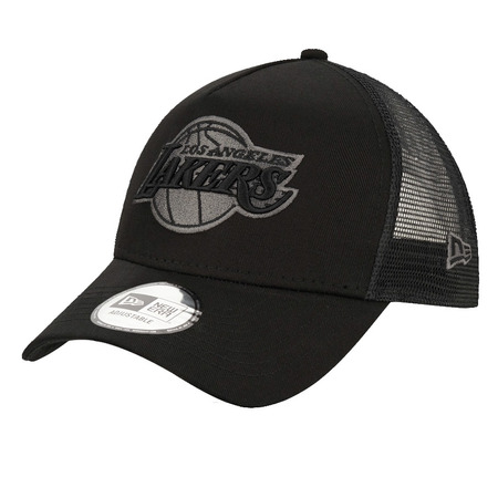 Neu Era NBA Los Angeles Lakers Schwarz auf Schwarz 9FORTY A-Frame Trucker