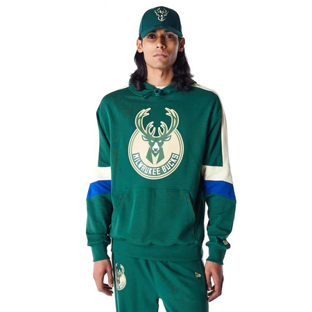 Neu Era NBA Milwaukee Bucks Farbe Block Pullover Hoodie "Dark Green"