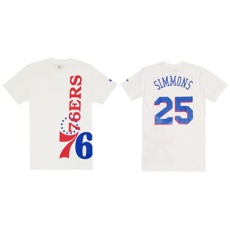 Neues Era NBA Team 76 Philadelphia Tee # 25 Simmons #