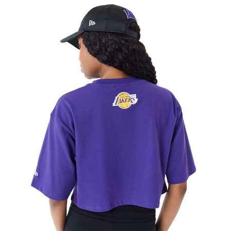 Neu Era NBA Team LA Lakers Womens Wordmark Crop T-Shirt