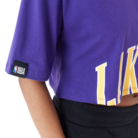 Neu Era NBA Team LA Lakers Womens Wordmark Crop T-Shirt