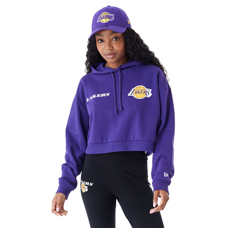 Neu Era NBA Womens L.A Lakers Team Logo Crop Pullover Hoodie