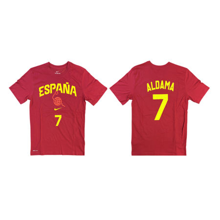 Nike Camiseta España Basket # 7 ALDAMA # "Gym Red/Yellow"