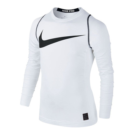 Nike Pro Hyperwarm Jungen Langarmshirt "White"