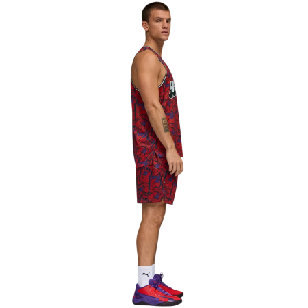 Puma Basketball Flagrant Foul AOP 6" Shorts "Candy Apple-AOP"