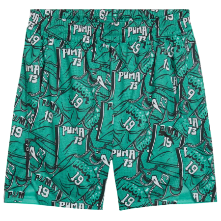 Puma Basketball Flagrant Foul AOP 6" Shorts "Vibrant Green-AOP"