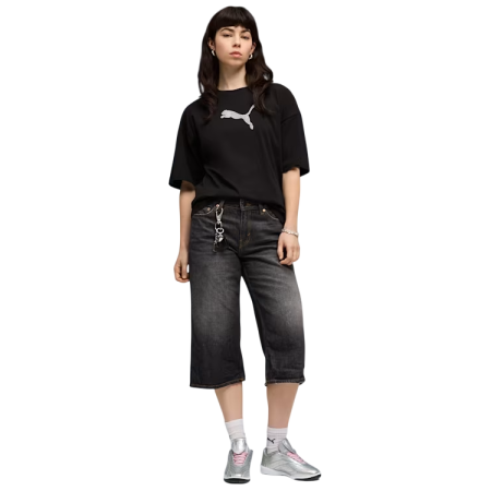Puma ESS GRAPHICS LEO LUXE Bedazzled Oversized Tee "Black"