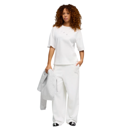 Puma ESS GRAPHICS LEO LUXE Bedazzled Oversized Tee "White"