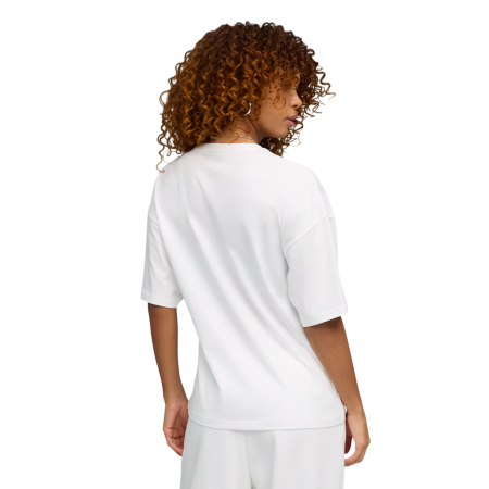 Puma ESS GRAPHICS LEO LUXE Bedazzled Oversized Tee "White"