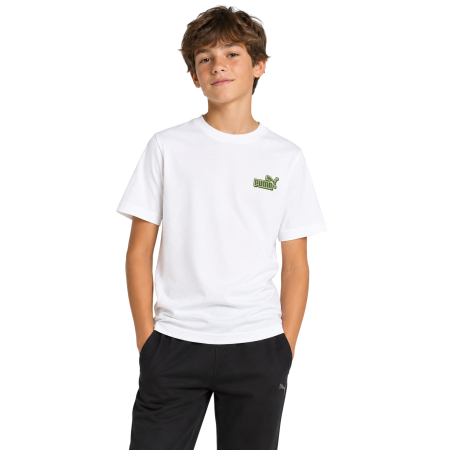Puma ESS LOGO LAB Relaxed Back Graphic Tee B "White-Earthy Green"