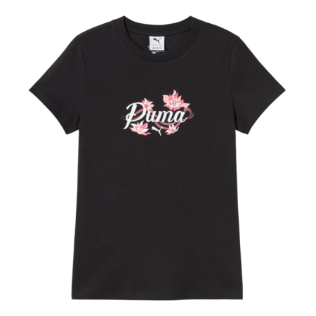 Puma Floral Graphic Cat Tee "Black"