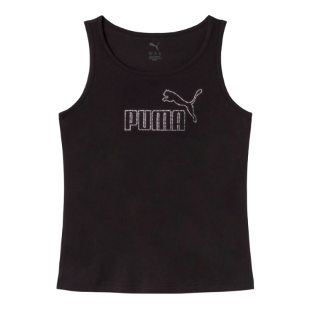Puma Girl ESS Logo Tank Rhinestone G "Black"