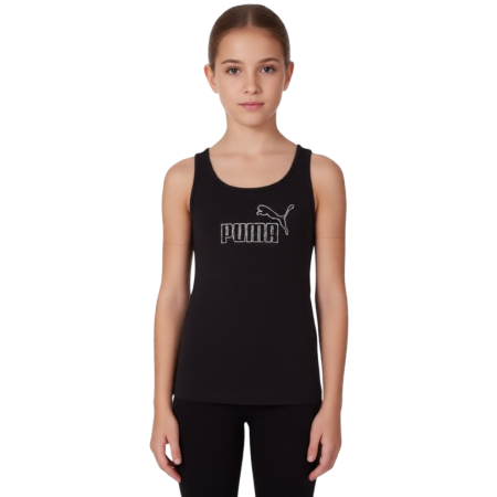 Puma Girl ESS Logo Tank Rhinestone G "Black"