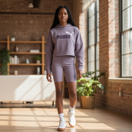 Puma Girls ESS Logo Cropped Hoodie G "Pale Plum"